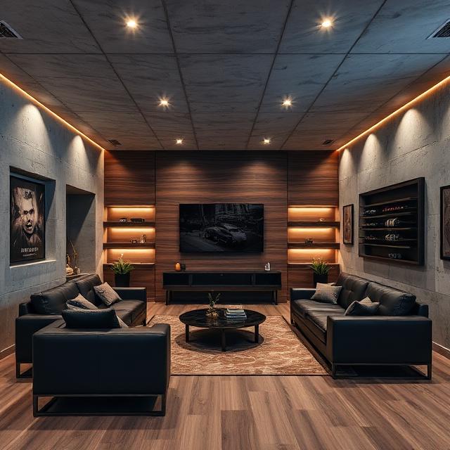 Luxury underground bunker living room